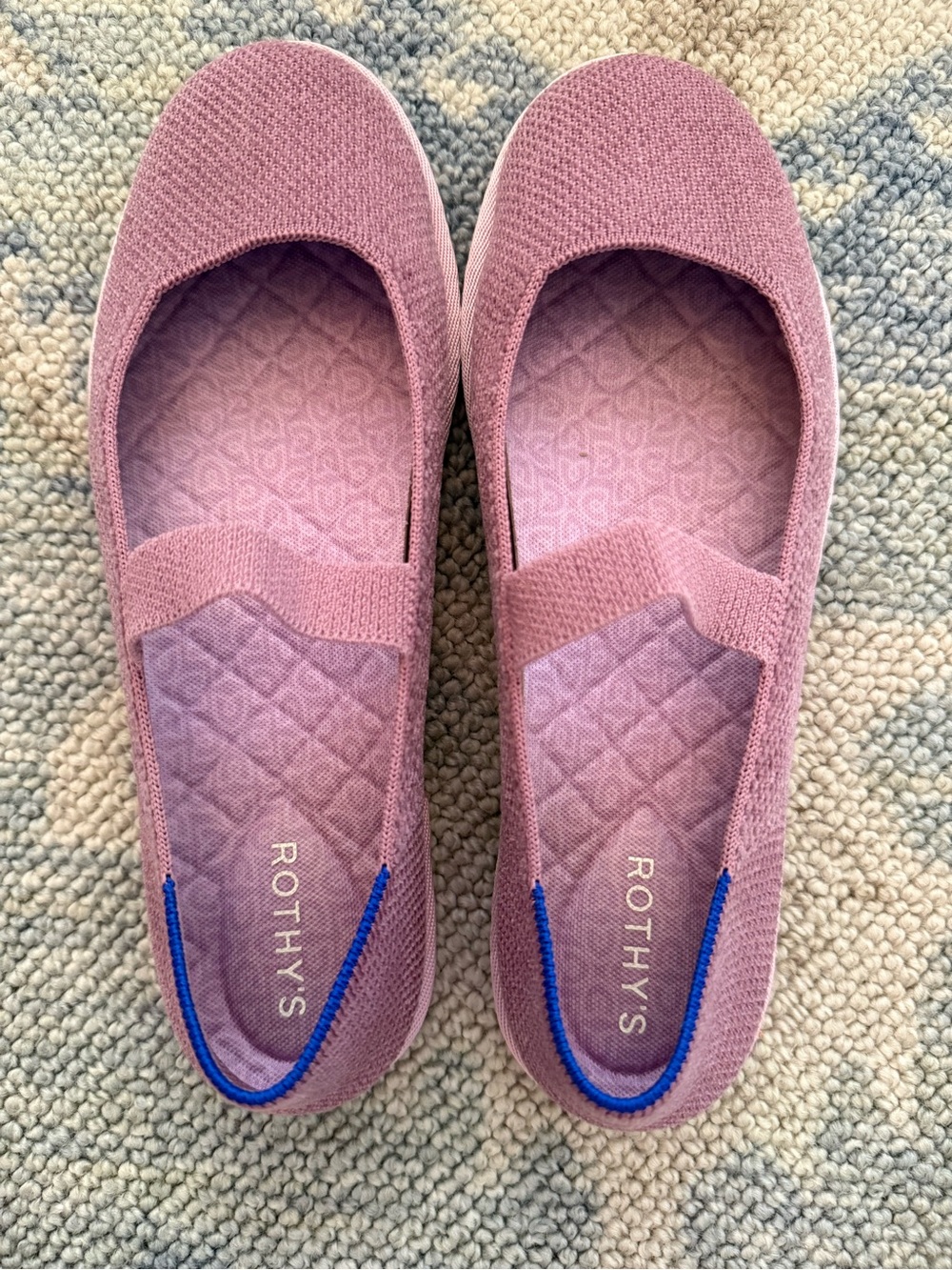 Rothy's ReVelvet Lilac Mary Jane Flats with Elastic Strap - Picture 4 of 6
